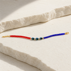Red Blue Evil Eye Nazar Bracelet – Handcrafted Protection Bracelet for Good Luck & Gifting | Labh Ethnica