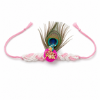 Peacock Krishna Rakhi for Brother – Handcrafted Enamel Deity Bracelet for Raksha Bandhan | Labh Ethnica