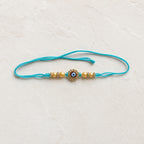 Turquoise Evil Eye Rakhi for Brother – Handcrafted Nazar Protection Bracelet for Raksha Bandhan | Labh Ethnica