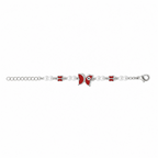 Silver Evil Eye Rakhi Bracelet with Pearls & Butterfly Charm – Nazar Protection Bracelet | Labh Ethnica