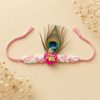 Peacock Krishna Rakhi for Brother – Handcrafted Enamel Deity Bracelet for Raksha Bandhan | Labh Ethnica