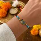 Peacock Rakhi Bracelet for Brother – Raksha Bandhan Gift | Traditional Indian Festive Jewellery | Labh Ethnica