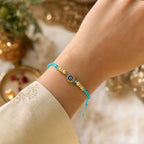 Turquoise Evil Eye Rakhi for Brother – Handcrafted Nazar Protection Bracelet for Raksha Bandhan | Labh Ethnica