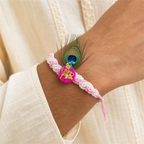 Peacock Krishna Rakhi for Brother – Handcrafted Enamel Deity Bracelet for Raksha Bandhan | Labh Ethnica
