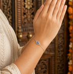 Silver Evil Eye Bracelet for Women - Nazar Protection Charm
