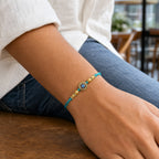 Turquoise Evil Eye Rakhi for Brother – Handcrafted Nazar Protection Bracelet for Raksha Bandhan | Labh Ethnica
