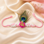 Peacock Krishna Rakhi for Brother – Handcrafted Enamel Deity Bracelet for Raksha Bandhan | Labh Ethnica