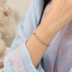 White Blue Beaded Rakhi for Brother