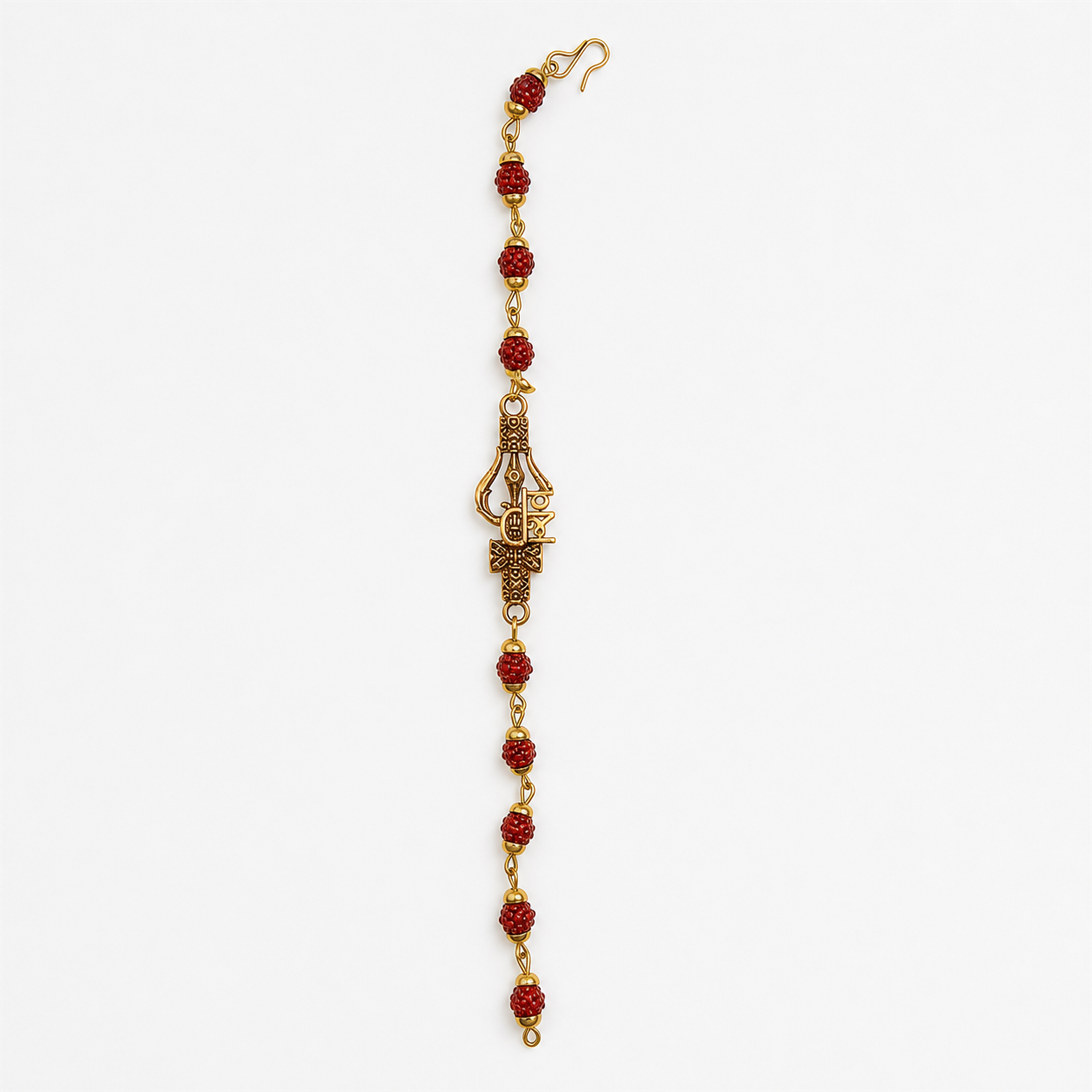 Spiritual Om Trishul Rudraksha Bead Bracelet for Men | Shiva Protection Rakhi