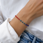 Red Blue Evil Eye Nazar Bracelet – Handcrafted Protection Bracelet for Good Luck & Gifting | Labh Ethnica