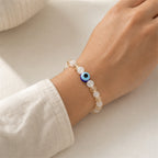 White Gold Evil Eye Nazar Bracelet – Handcrafted Protection & Good Luck Bracelet for Gifting | Labh Ethnica