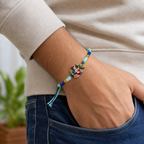 Bal Gopal Krishna Rakhi – Handcrafted Enamel Deity Beaded Tassel Bracelet for Raksha Bandhan | Labh Ethnica