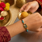 Peacock Rakhi Bracelet for Brother – Raksha Bandhan Gift | Traditional Indian Festive Jewellery | Labh Ethnica