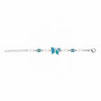 Silver Evil Eye Rakhi Bracelet with Pearls & Butterfly Charm – Nazar Protection Bracelet | Labh Ethnica