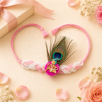 Peacock Krishna Rakhi for Brother – Handcrafted Enamel Deity Bracelet for Raksha Bandhan | Labh Ethnica