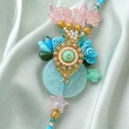 Aqua Bhaiya Bhabhi Rakhi Set – Pearl & Crystal Star Duo