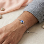 Silver Evil Eye Bracelet for Women - Nazar Protection Charm