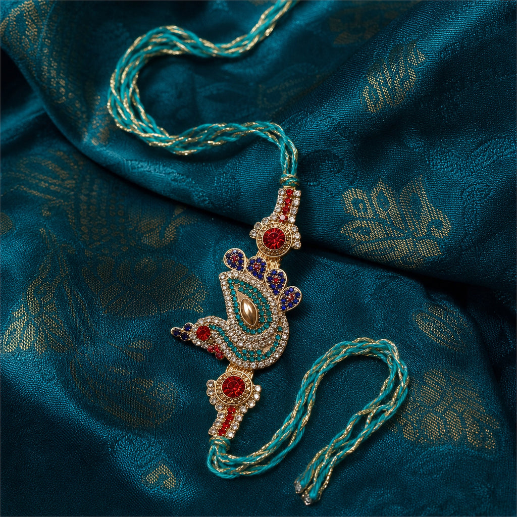 Peacock Rakhi Gift Box Set – Premium Handcrafted Raksha Bandhan Gift for Brother | Labh Ethnica