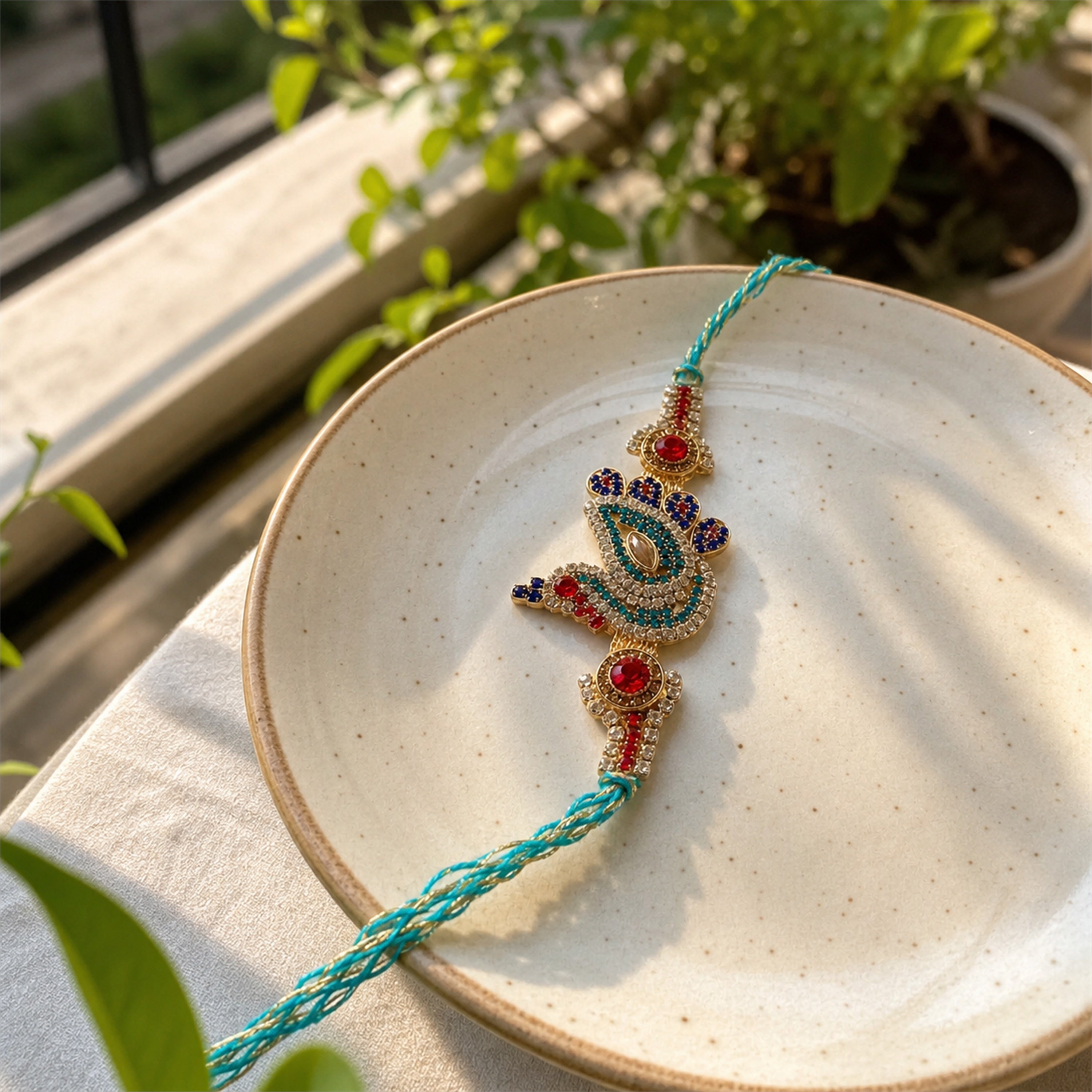 Peacock Rakhi Gift Box Set – Premium Handcrafted Raksha Bandhan Gift for Brother | Labh Ethnica