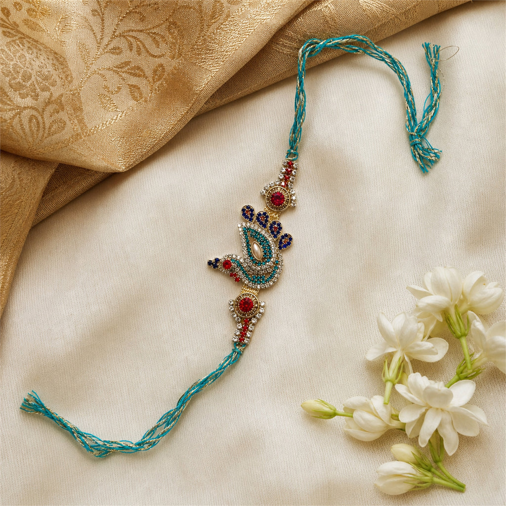 Peacock Rakhi Gift Box Set – Premium Handcrafted Raksha Bandhan Gift for Brother | Labh Ethnica