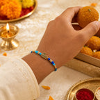 Radha Krishna Peacock Feather Designer Rakhi Thread for Brother